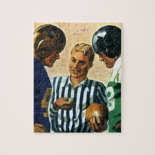 Vintage Sports, Football Referee Coin Toss Jigsaw Puzzle