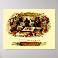 Vintage Sports & Gaming Cigar Label