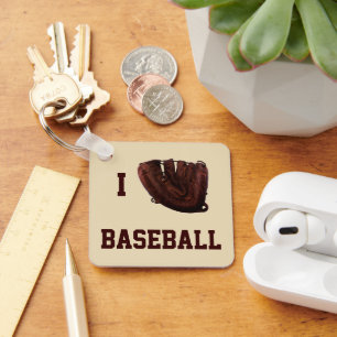 Vintage Sports, I Love Baseball, I Glove Baseball Key Ring