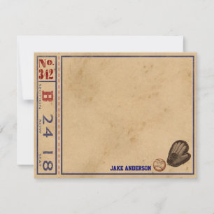 Vintage Sports Personalised Note Cards - Baseball