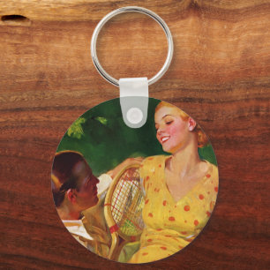 Vintage Sports Tennis, Love and Romance Key Ring