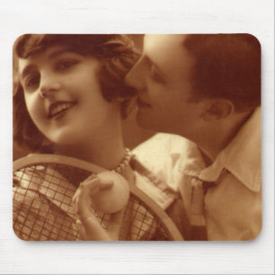 Vintage Sports Tennis, Love and Romance Mouse Mat