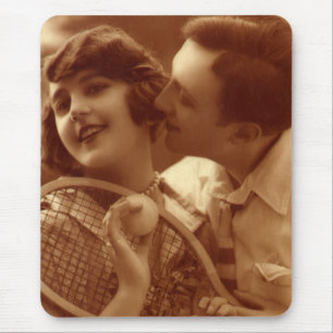 Vintage Sports Tennis, Love and Romance Mouse Mat