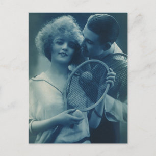 Vintage Sports Tennis, Love and Romance Postcard