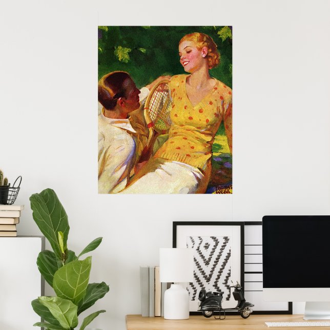 Vintage Sports Tennis, Love and Romance Poster (Home Office)