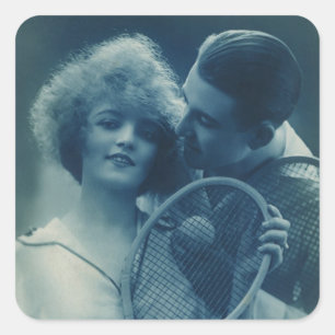 Vintage Sports Tennis, Love and Romance Square Sticker