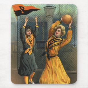 Vintage Sports, Women's Basketball Team at Game Mouse Mat