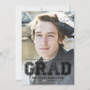 Vintage Sporty Editable Colour Graduation Invitation