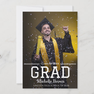 Vintage Sporty Editable Colour Graduation Invitation