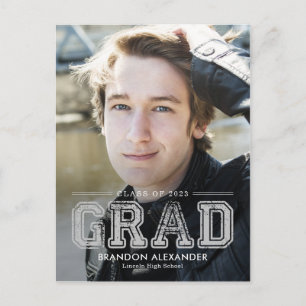 Vintage Sporty Editable Colour Graduation Postcard