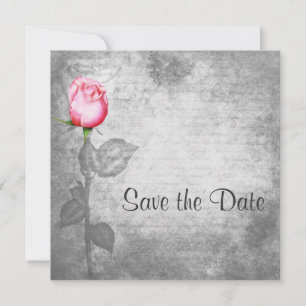 Vintage Spot Colour Pink Rose Wedding Save The Date