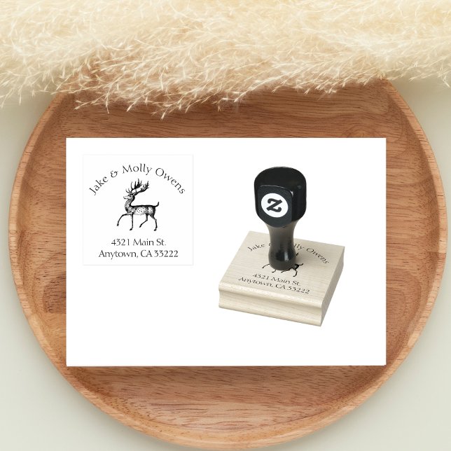 Vintage Spotted Deer Personalised Rubber Stamp (Creator Uploaded)