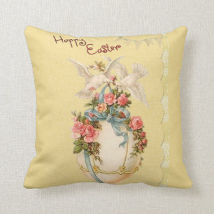 Vintage Spring And Easter Egg Cushion