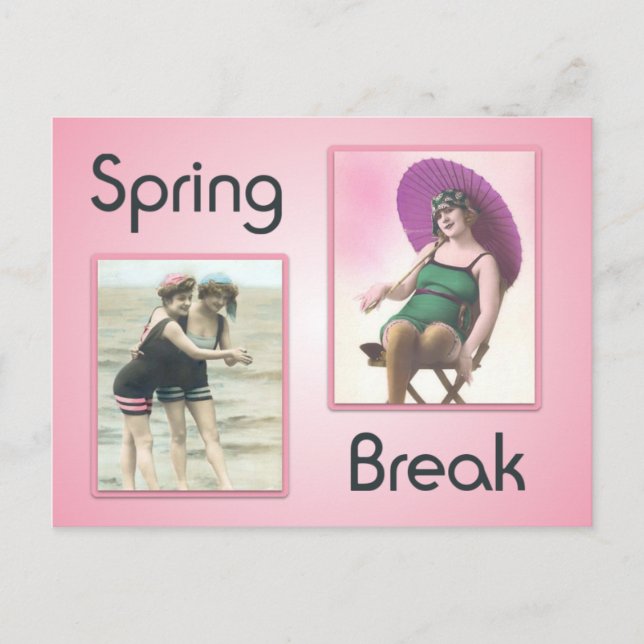 Vintage Spring Break Beach Babes Postcard (Front)