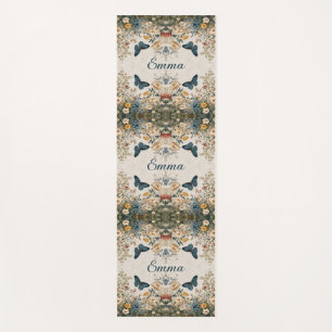 Vintage Spring Butterfly Floral Garden Yoga Mat