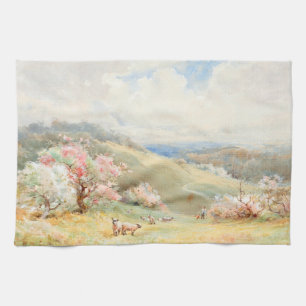 Vintage Spring by Joseph Rubens Powell Tea Towel