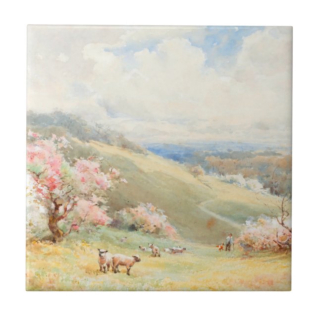 Vintage Spring by Joseph Rubens Powell Tile (Front)