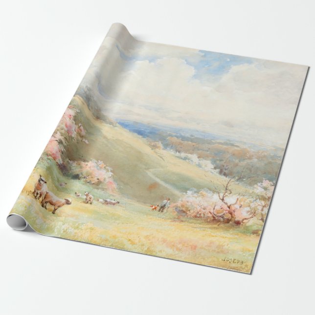 Vintage Spring by Joseph Rubens Powell Wrapping Paper (Unrolled)