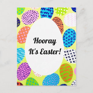 Vintage Spring Colourful Easter Eggs Holiday Postcard