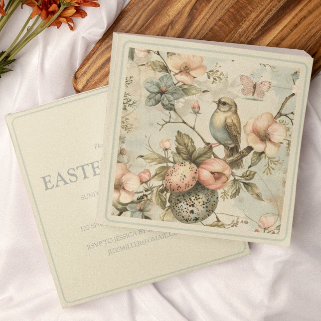 Vintage Spring Floral Easter Bunch Invitation (Creator Uploaded)