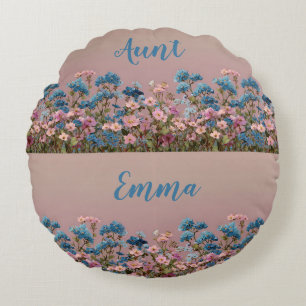 Vintage Spring Floral Garden for Aunt Round Cushion