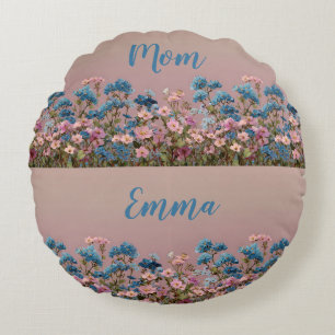 Vintage Spring Floral Garden for Mom Round Cushion