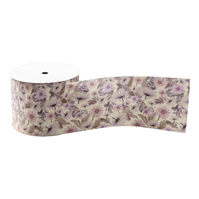 Vintage Spring Floral  Grosgrain Ribbon (Spool)