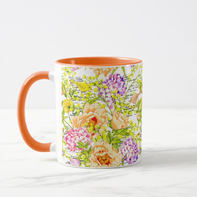 Vintage spring floral mug (Left)