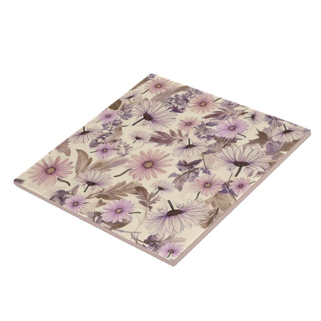 Vintage Spring Floral Pattern  Tile (Side)