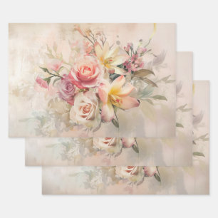 Vintage Spring Florals Mother's Day Wrapping Paper Sheet