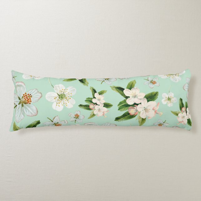 Vintage Spring Flower Blossoms Pattern Body Cushion (Front)