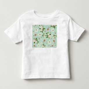 Vintage Spring Flower Blossoms Pattern Toddler T-Shirt