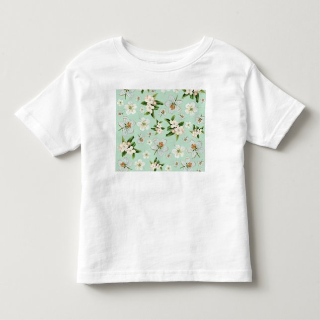 Vintage Spring Flower Blossoms Pattern Toddler T-Shirt (Front)