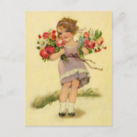 Vintage Spring Flower Girl