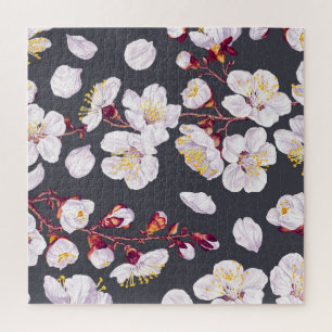 Vintage Spring Flowers: Detailed Wallpaper. Jigsaw Puzzle