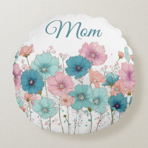 Vintage Spring Flowers for Mom Round Cushion