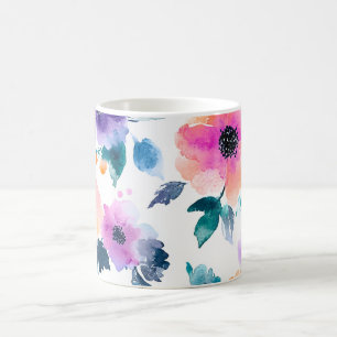 Vintage Spring Garden Watercolor Floral Coffee Mug