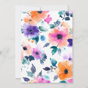Vintage Spring Garden Watercolor Floral Holiday Card
