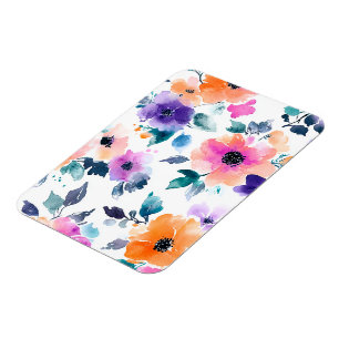 Vintage Spring Garden Watercolor Floral Magnet