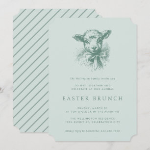 Vintage Spring Lamb Elegant Easter Brunch Invitation