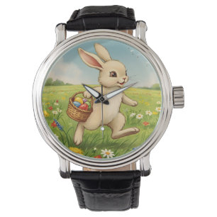 Vintage Spring Meadow Easter Bunny Watch