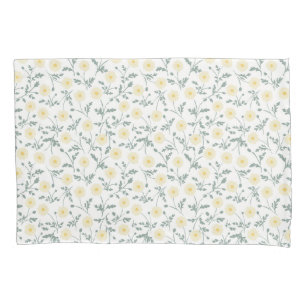 Vintage Spring Modern Farmhouse Daisy Pattern Pillowcase