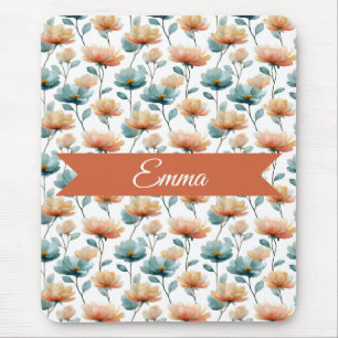 Vintage Spring Orange Flowers Personalized Mouse Mat
