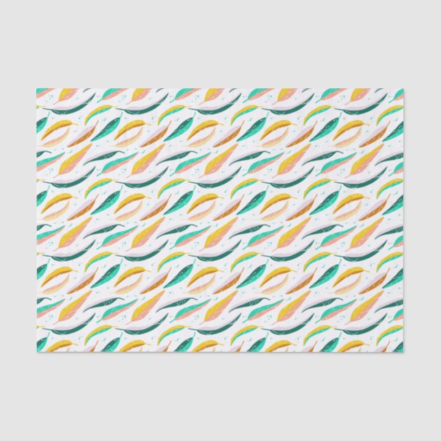 Vintage Spring Pastel Leaves Foliage Tissue Paper (Front)