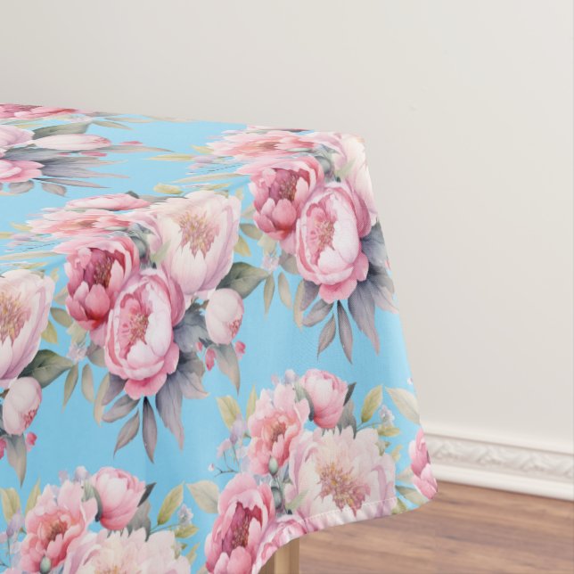 Vintage Spring Peonies Tablecloth (In Situ)