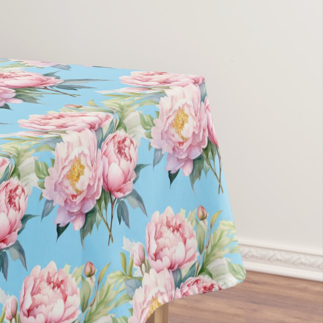 Vintage Spring Peonies Tablecloth (In Situ)