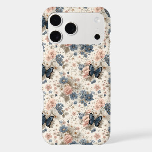 Vintage Spring Pink and Blue Florals & Butterfly