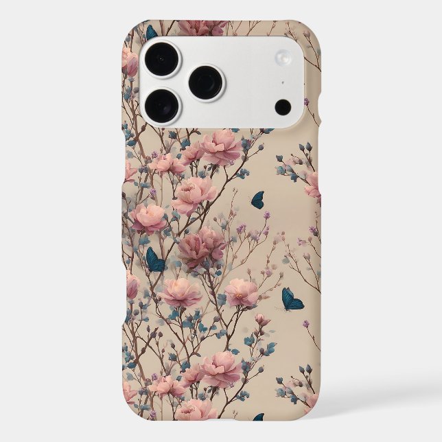 Vintage Spring Roses with Blue Butterflies (Back)