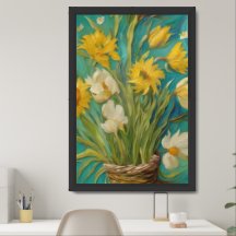 Vintage Spring Sunflower Print Wall Decor
