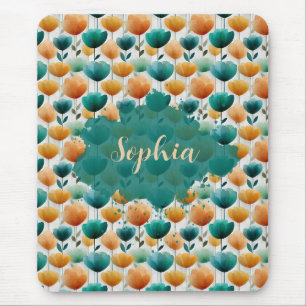 Vintage Spring Yellow and Green Floral Mouse Mat